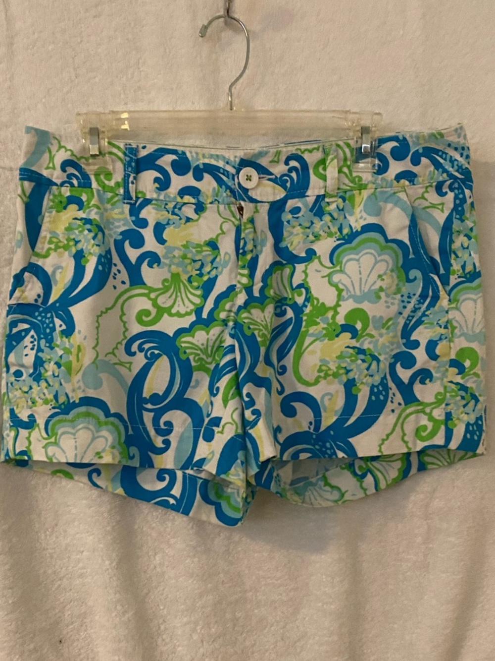 Lilly Pulitzer  Callahan Blue & Green Printed Cotton Shorts size 8